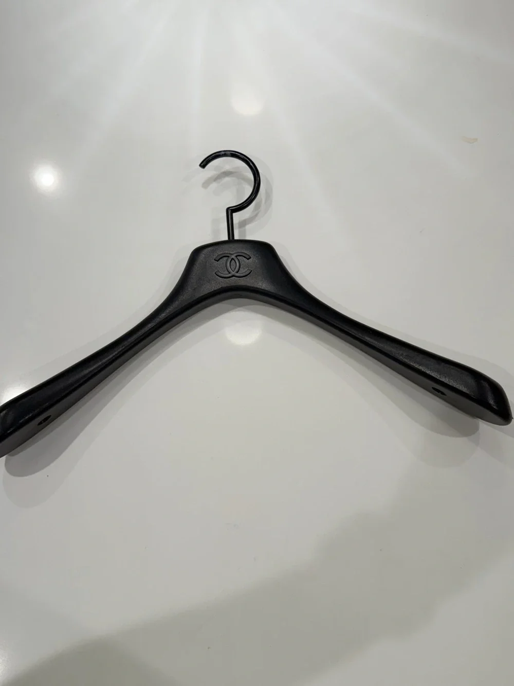 CHANEL Black Molded CC Logo Hanger heavy duty rubber